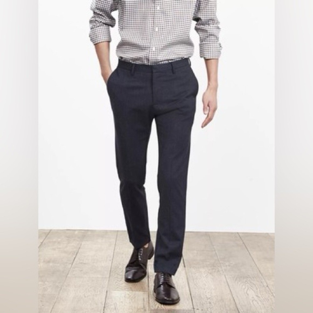 Banana Republic Men's Blue Modern Slim Fit Dress Pants